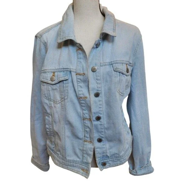 Ci Sono Jeweled Hamsa Jean Jacket Size XL Hand Of Fatima - Picture 2 of 7